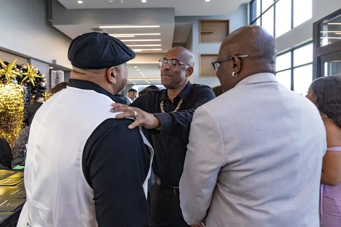 Guests talking together in the 2024 Iowa Music Awards lobby